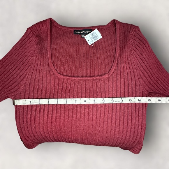 *NWT* Almost Famous Wrap Ribbed Top‎ Size XL - Picture 4 of 7